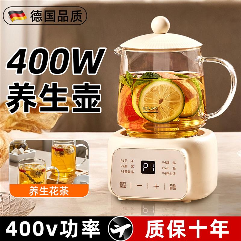 迷你养生壶一人用500ml小型mini全玻璃炖煮一体宿舍小功率养生杯