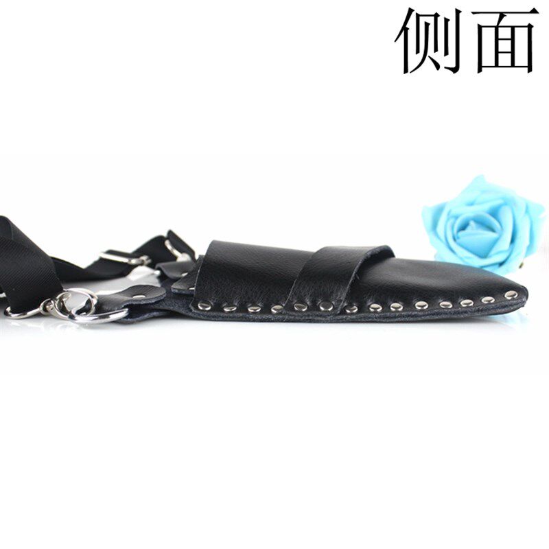 包邮牛皮黑色发型师工具包理美发剪刀包剪子腰包挎包厂家直销j10