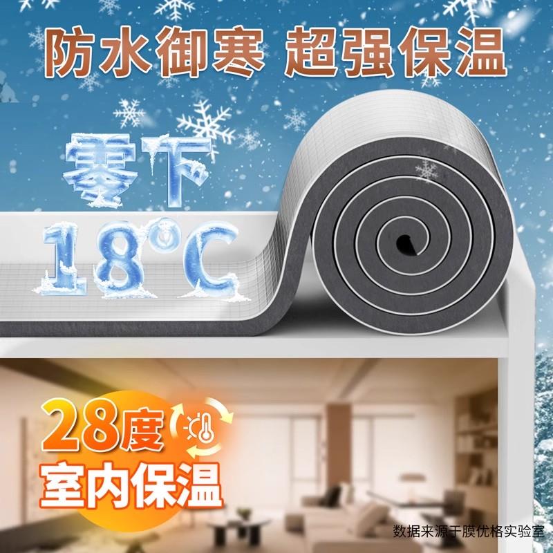 保温棉隔热棉耐高温防火层自粘材料防晒膜遮阳光房屋顶楼顶铝箔板