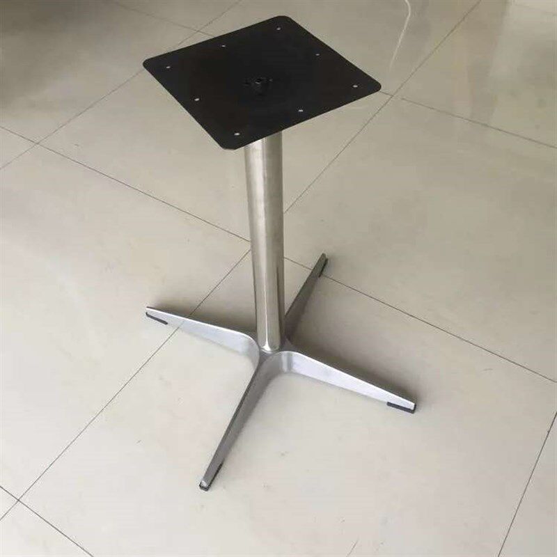 十字脚铝桌脚铝质餐台架不锈钢户外台脚咖啡厅茶几脚四星脚展示架