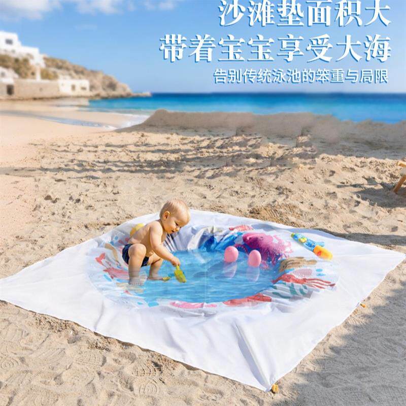 户外儿童海滩游泳池多功能防水防沙海边沙滩垫可携式地垫野餐垫地