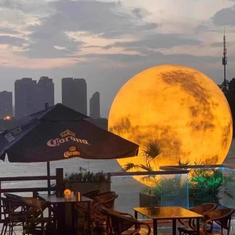 3d超大防水户外月球灯大月亮灯落地灯餐厅酒吧商场门店装饰氛围灯