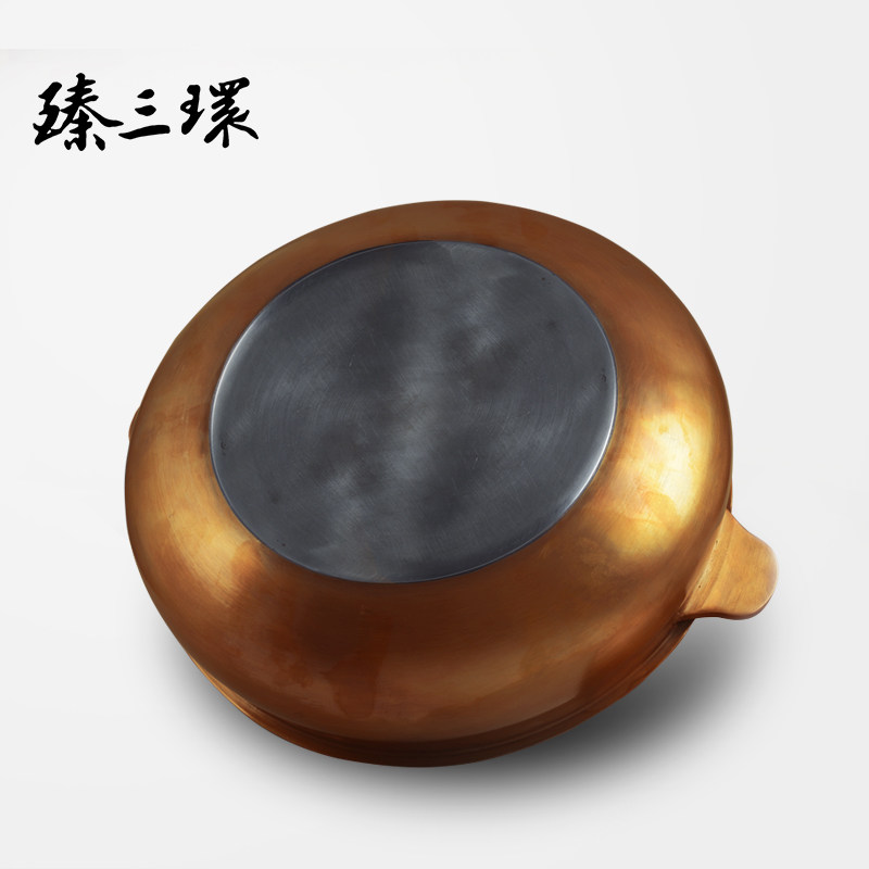 臻三环铜火锅铜锅加厚老式火锅紫铜火锅汤锅电磁炉