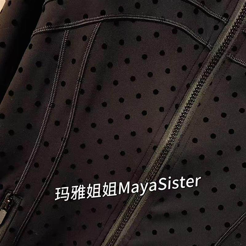 玛雅姐姐品牌MayasisterA141黑色立领圆点瑜伽服上衣外套+瑜伽裤图片