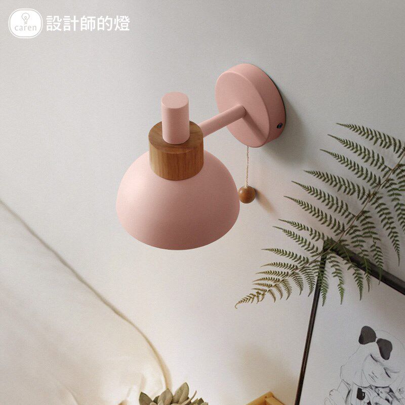 儿童房可爱黄色简约特色艺术卧室床头马卡龙玄关入户灯泡小墙壁灯
