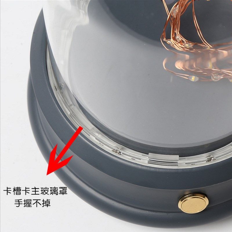 永生花玻璃罩diy材料包摆件装饰品圆形水晶球花材料盒蓝牙音乐盒
