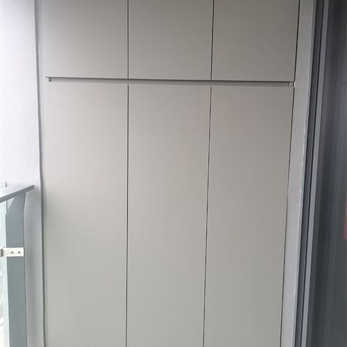 太空铝阳台储物柜铝合金落地柜阳台收纳置物一门到顶铝合金储物柜