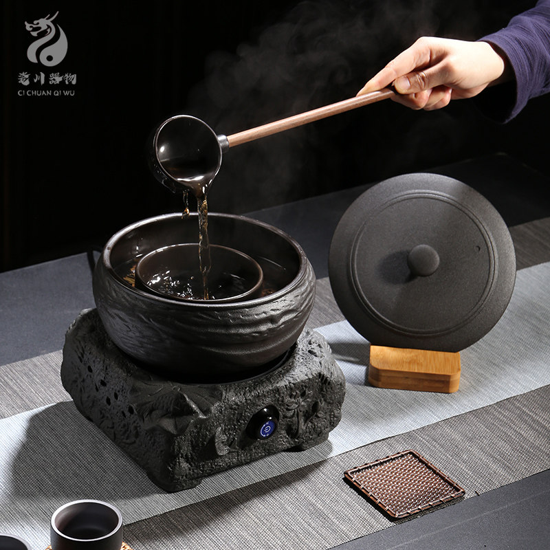 煮茶器陶瓷家用全自动电陶炉煮茶炉复古风煮茶壶黑茶普洱白茶套装