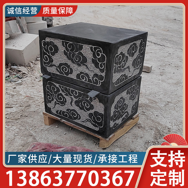 柱子石墩柱墩石 石头门墩空心包皮柱脚石墩底座 四方青石墩子底座