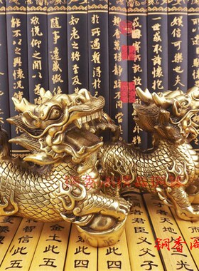大号纯铜麒麟摆件一对黄铜麒麟工艺品办公室客厅店铺家居饰品摆设