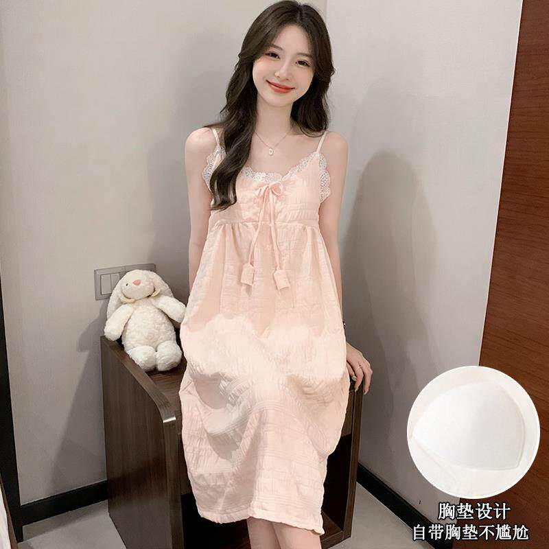 带胸垫吊带睡裙夏季女士可外穿2026新款甜美公主风可爱夏天睡衣裙