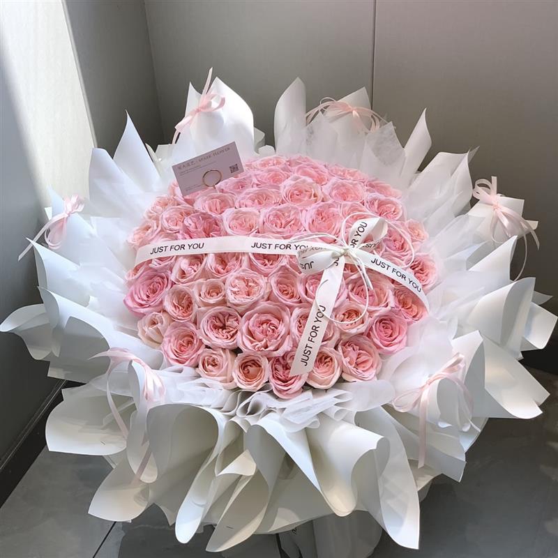99朵粉红玫瑰花束鲜花同城速递生日求婚告白送女友礼物全国配送