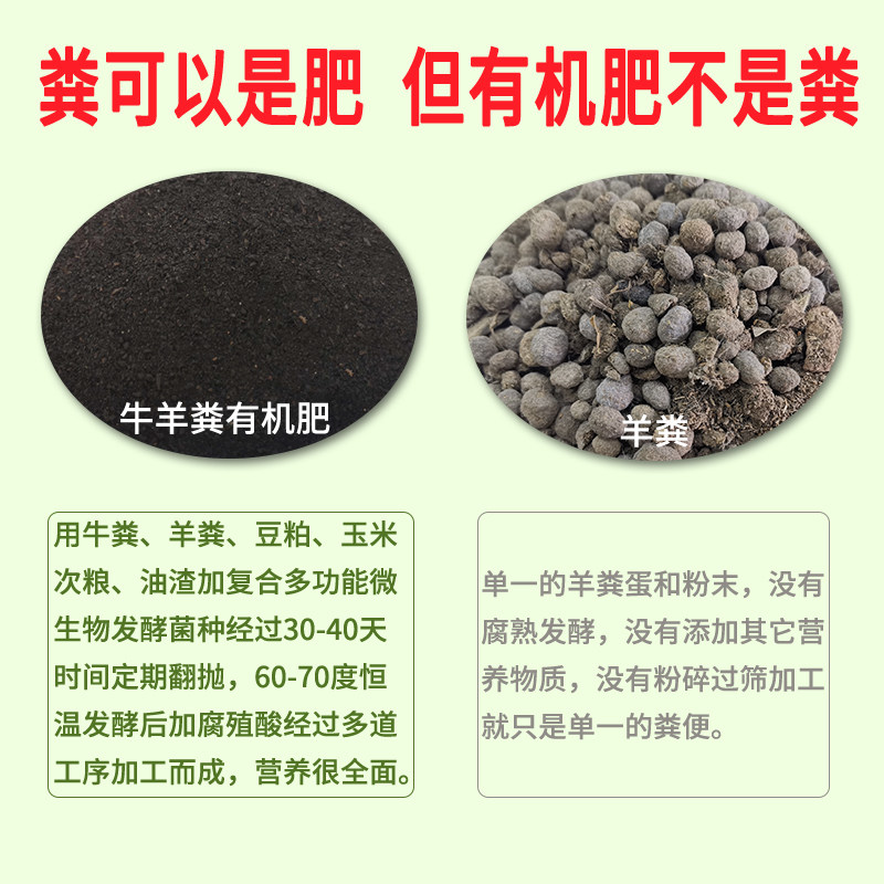 羊粪蛋发酵有机肥80斤种蔬菜果树养花卉盆栽植物通用型微生物肥料