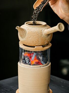 围炉煮茶观火炉茶室庭院户外家用桌面煮茶炉烤火取暖炉陶瓷碳炉
