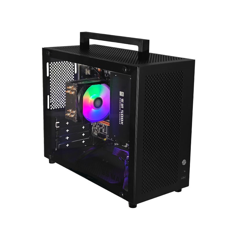 至强E5-2666v3主机RX580性价比DIY手提箱电脑上网办公3A单机游戏