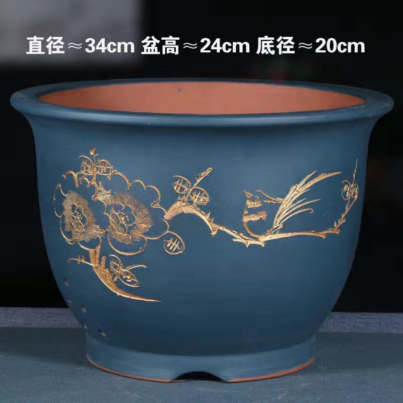 紫砂君子兰花盆陶瓷多肉花卉简约客厅宜兴正品特大号超值热卖
