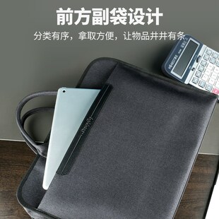 牛津布公文包开会资料礼品收纳公文袋超大容量可定制皮质压印LOGO