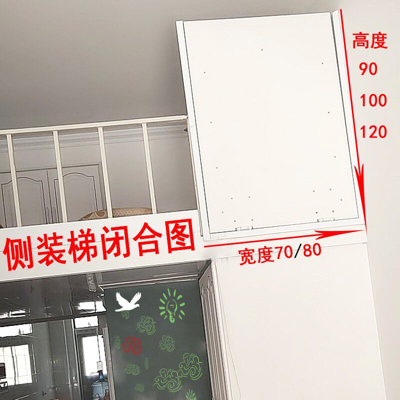加厚室内别墅复式伸缩梯平台隐形升降折叠家用铝合金阁楼伸缩楼梯