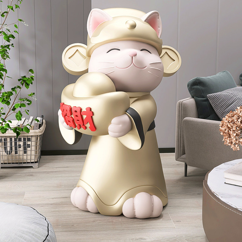 大型招财猫落地摆件客厅电视柜家居装饰品新店开业礼物乔迁礼品