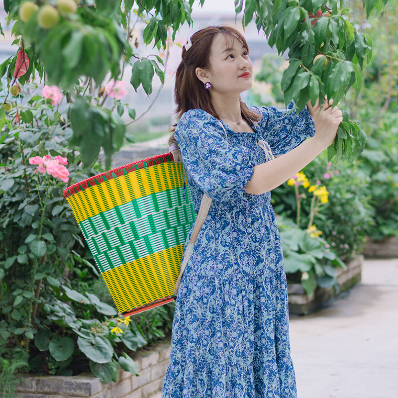 花背篓塑料家用买菜农用道具背筐背篼云南赶集背夹儿背篮子藤编织
