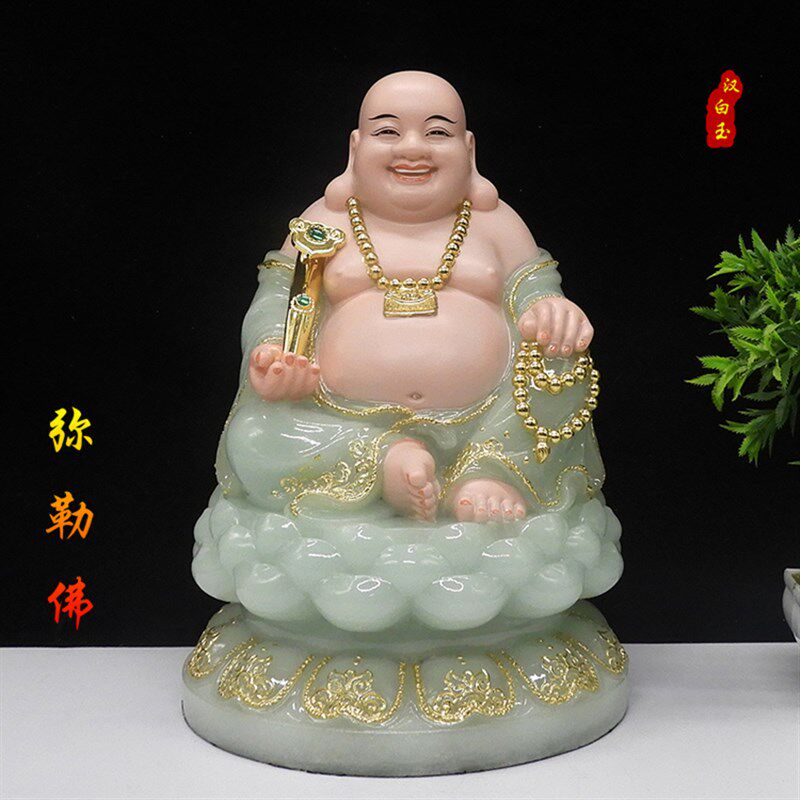 全堂佛像汉白玉观音佛像翠玉观音12寸金线佛祖地藏王弥勒佛像