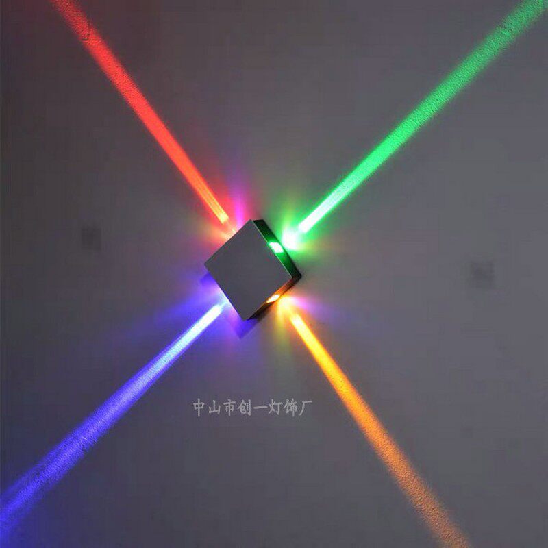 简约LED十字灯创意过道走廊吸顶灯装饰氛围七彩壁灯背景墙造型灯