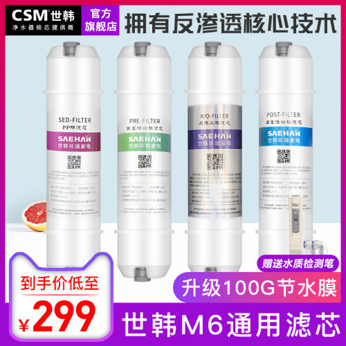 世韩净水器M6滤芯WTE-PW8/PG8-4011快接韩式一体通用纯净水机PP棉