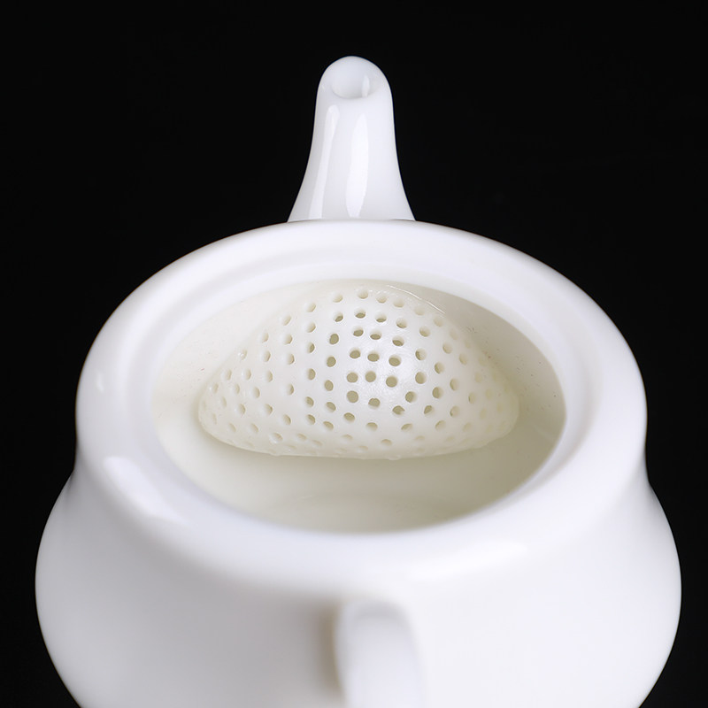 德化白瓷功夫茶壶单壶陶瓷家用小号西施壶带过滤泡茶器茶具配件