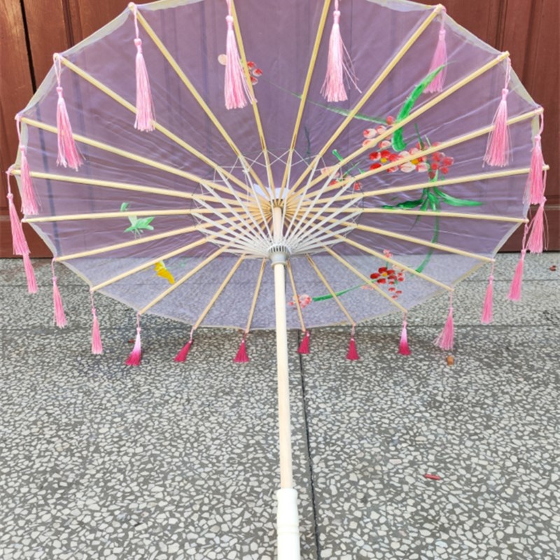 透明流苏伞演出舞蹈伞道具古风古典走秀汉服拍照工艺伞广场跳舞伞