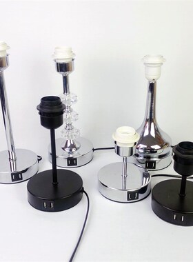 铁艺金属LED小夜灯USB接口5V开关圆形水晶灯座充电触摸台灯底座