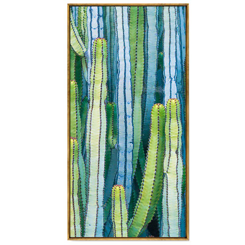 北欧绿植装饰画走廊玄关壁画室内装饰壁画竖版清新叶子酒店墙挂画