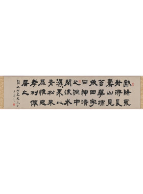 明 沈周 京江送别图仿古横幅泛舟装饰茶馆卷轴沙发背景客厅装饰画