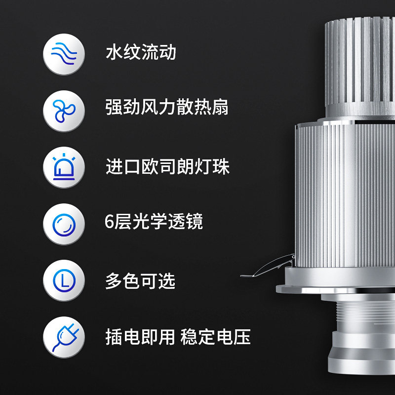 led动态水纹灯水波纹投影灯遥控酒店海洋馆嵌入式吸顶暗装防水大