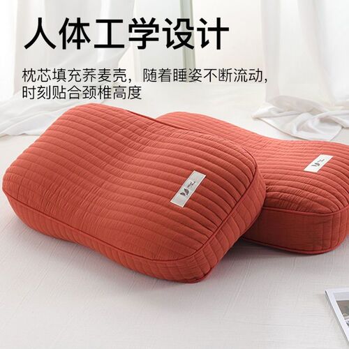 纯荞麦枕头护颈椎专用助睡眠枕芯成人颈椎枕家用护颈枕硬枕不塌D