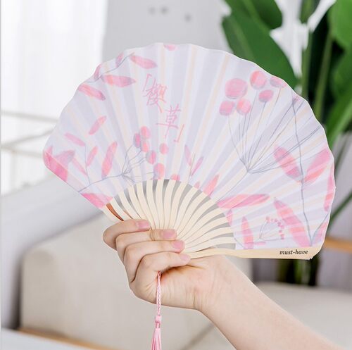 古风汉服中国风折扇小扇子女便携式折叠摄影拍照舞蹈走秀道具扇