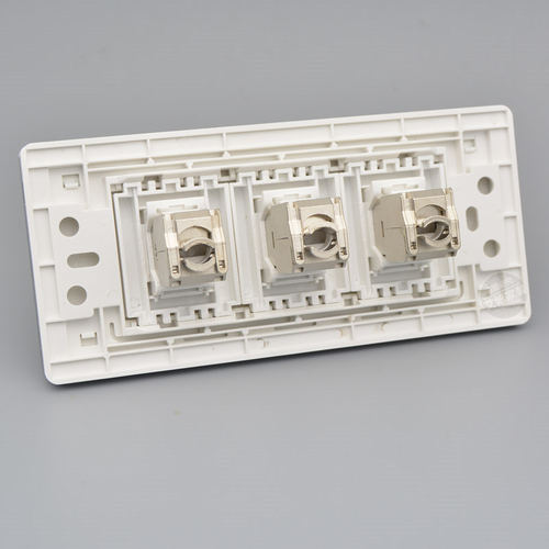 118型三位超6类网络面板中盒3个千兆电脑网口家用超六类网线插座