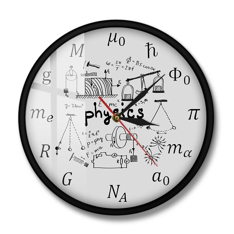 科学艺术物理元素和符号挂钟数学方程式墙壁装饰静音时钟来图定制