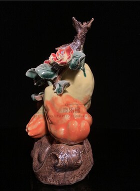 石湾公仔陶瓷佛手摆件创意家居客厅博古架电视柜植物饰品新居礼品
