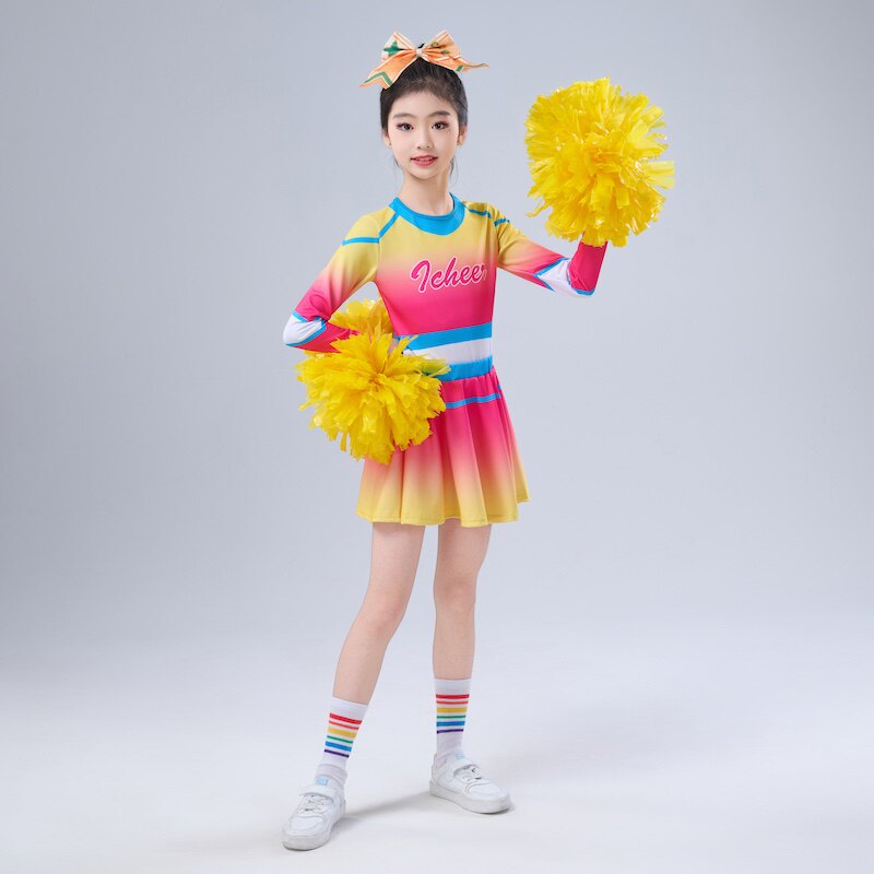 新款儿童啦啦操演出服女童拉拉队竞技比赛表演服装运动会合唱服饰