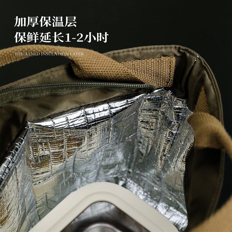 高颜值手提便当带便当包铝箔保温加厚可携式上班通勤包袋子防泼水