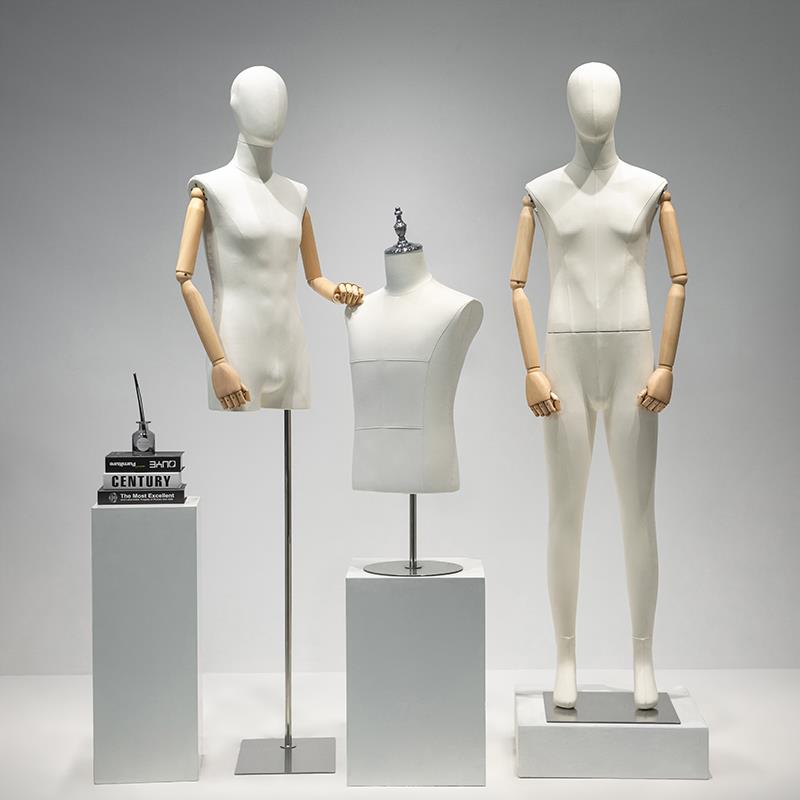 服装店男模特道具展示架半身橱窗人台假人偶全身包布男女人体模型