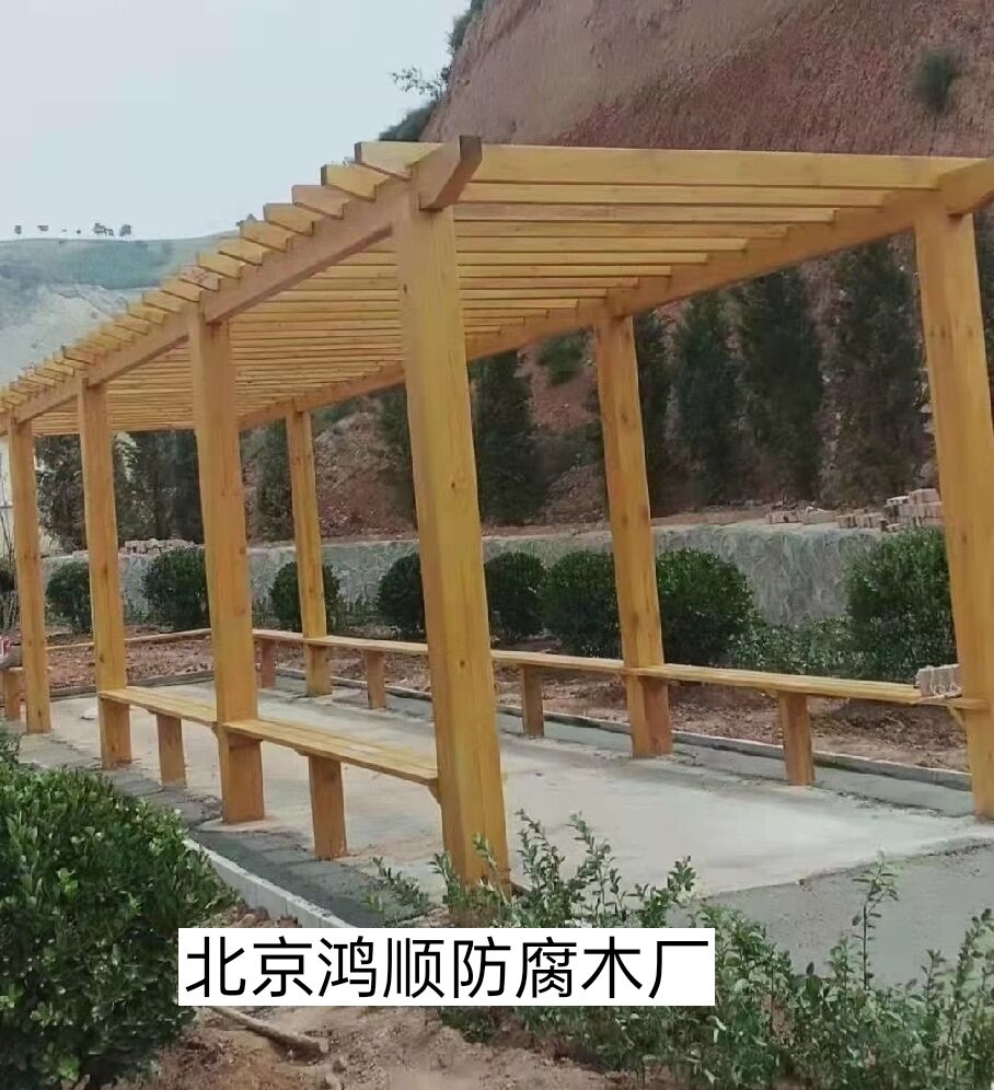 防腐木葡萄架庭院碳化木地板长廊凉亭别墅室外露台葡萄架爬藤架