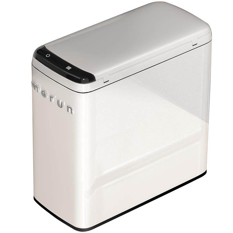 英国简约电动垃圾桶感应式窄缝厕所卫生间不锈钢家用带盖轻奢高档