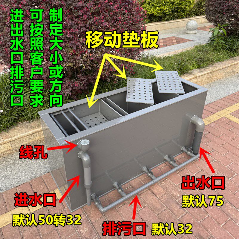新款鱼池流化床过滤盒带沉淀干湿分离PP生态锦鲤鱼池鱼箱过滤系统