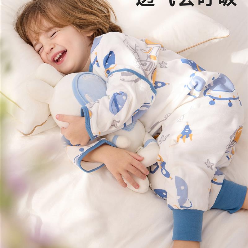 柯斯德尼睡袋儿童春秋季薄款婴幼儿3到6岁宝宝纱布a类分腿防踢被图片