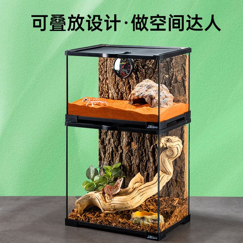 爬宠饲养箱玻璃缸造景守宫蜥蜴树栖盒角蛙蜘蛛蜥蜴水龟甲虫水陆盒