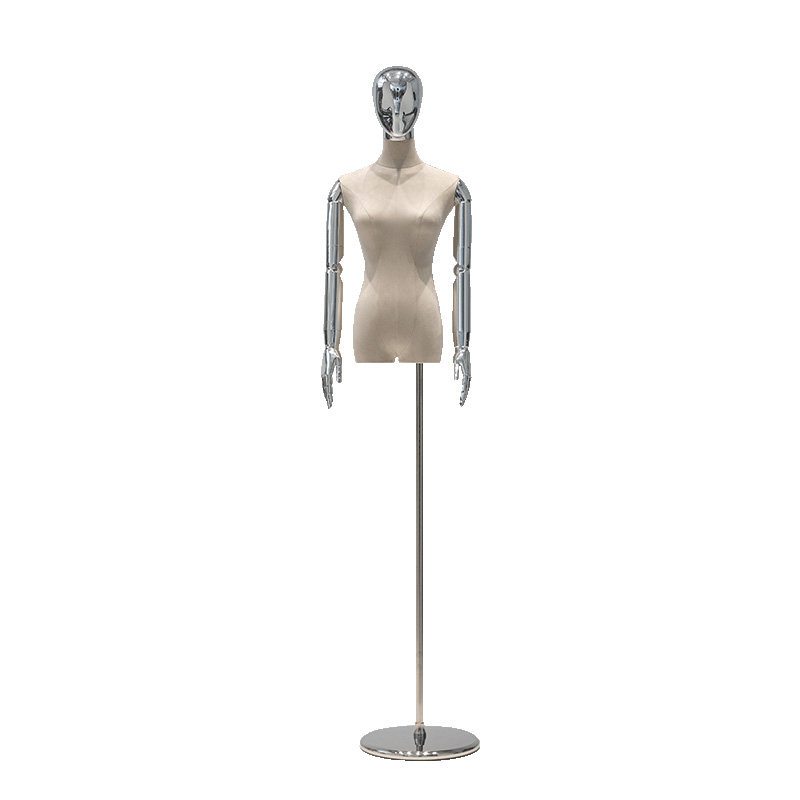 服装店麂皮绒模特展示架女装店半身人台挂件电镀手假人体全身道具