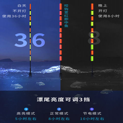 凌汇高灵敏智能夜光漂咬钩变色鱼漂醒目水无电子漂夜钓鲫鱼漂浮漂