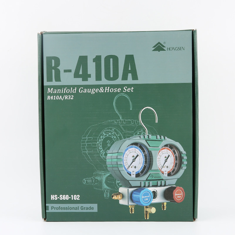 鸿森 家用空调R410A/R32空调双表组加氟冲氟加液表冷媒雪种压力表