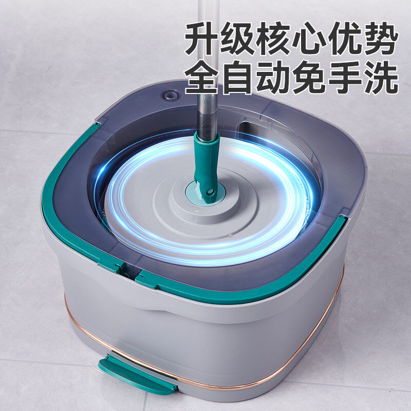 电动旋转拖把洗脱一体拖把桶自拧水免手洗家用地拖自动脱水圆头